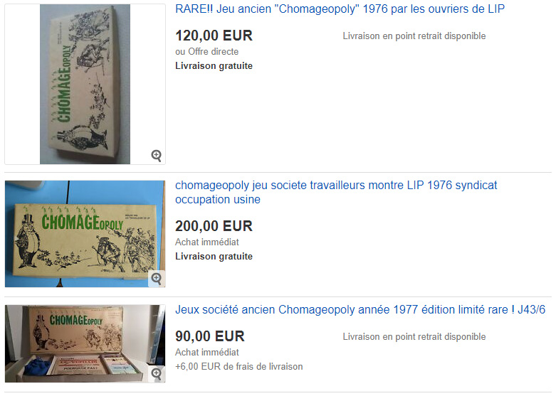 Bien sûr, eBay propose aussi quelques exemplaires du Chômageopoly. (Photo : Capture d'écran www.ebay.fr)